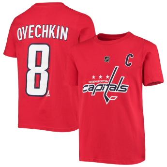 Washington Capitals gyerek póló red #8 Alex Ovechkin Stack Logo Name & Number