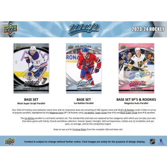 NHL dobozok NHL hokikártyák 2023-24 Upper Deck MVP Hockey Hobby Box