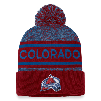 Colorado Avalanche téli sapka Authentic Pro Rink Heathered Cuffed Pom Knit