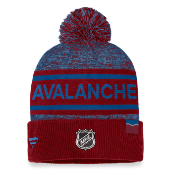 Colorado Avalanche téli sapka Authentic Pro Rink Heathered Cuffed Pom Knit