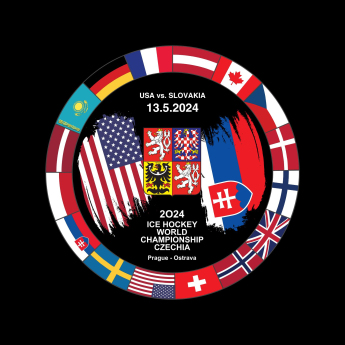 Jégkorong képviselet korong Ice Hockey World Championship Czechia MS 2024 Dueling 13.5.2024 USA vs. Slovakia