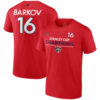 Florida Panthers férfi póló Aleksander Barkov #16 2024 Stanley Cup Champions Authentic Pro Name & Number