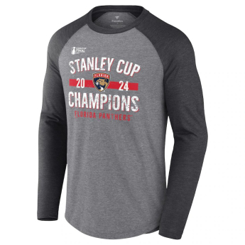 Florida Panthers férfi hosszú ujjú póló 2024 Stanley Cup Champions Throwback Tri-Blend Raglan Long Sleeve