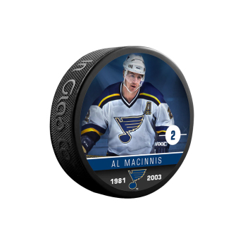 St. Louis Blues korong Al MacInnis #2 Souvenir Collector Hockey Puck