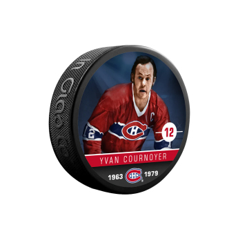 Montreal Canadiens korong Yvan Cournoyer #19 Souvenir Collector Hockey Puck