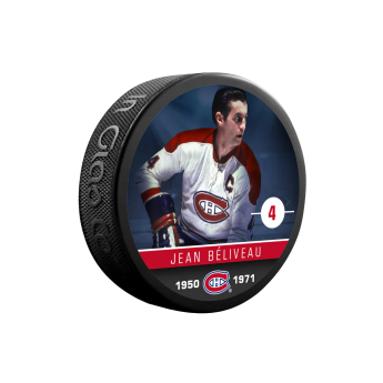 Montreal Canadiens korong Jean Béliveau #4 Souvenir Collector Hockey Puck