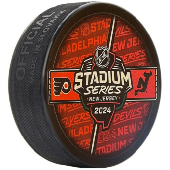 NHL termékek korong Stadium Series 2024 Dueling Style Collectible Hockey Puck -Flyers vs Devils-